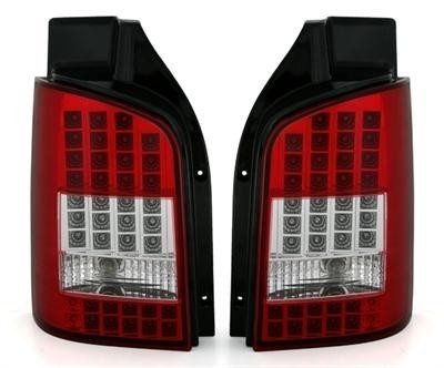 VW T5 (výklopné zadní dveře) - LED zadní čiré lampy RED/CLEAR
