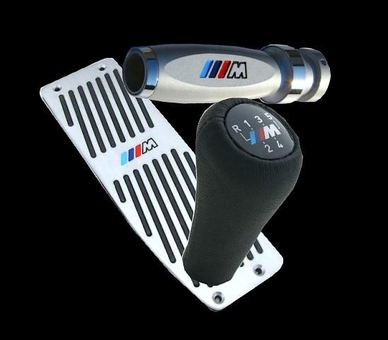 BMW M-Power  Interierový set stříbrný řadička/opěrka/madlo