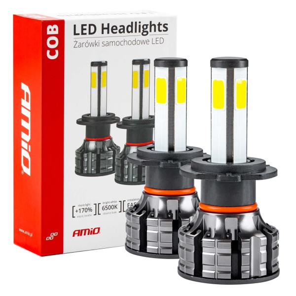 LED žárovky pro hlavní svícení H7 38W COB 4Side