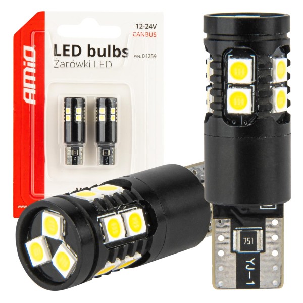 LED žárovky T10 W5W 13SMD 3030 BÍLÉ s CANBUS