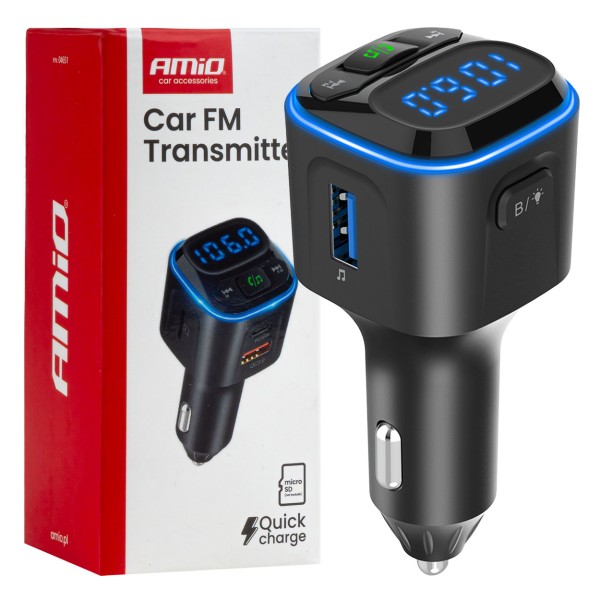 FM transmitter s 1x USB-A / 2x USB-C 12/24V