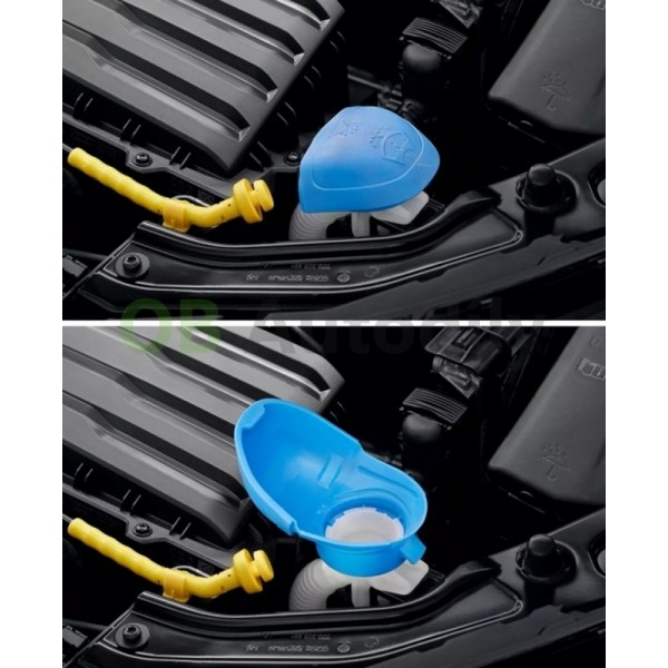 Škoda Auto - integrovaný silikonový trychtýř v uzávěru nádržky ostřikovače
