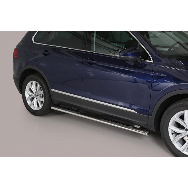 oválné boční nášlapy Misutonida se stupátky pro Volkswagen Tiguan II, od r.v. 2016-> , nerezové, 95x60mm