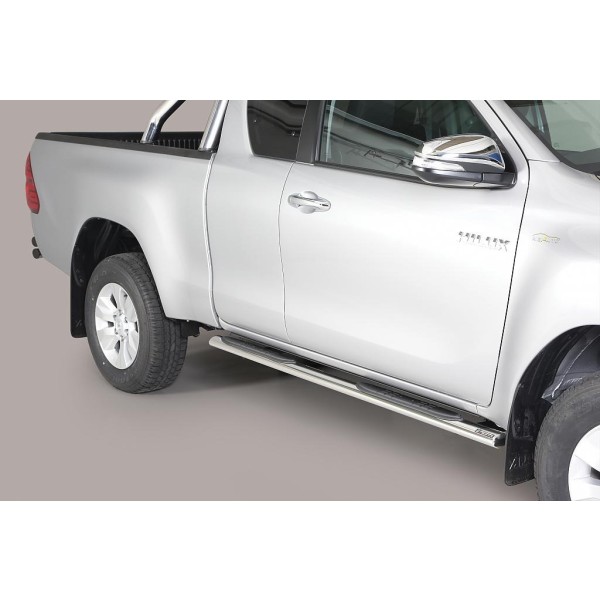 oválné boční nášlapy Misutonida se stupátky pro Toyota Hilux VIII extra cab, od r.v. 2016-> , nerezové, 95x60mm