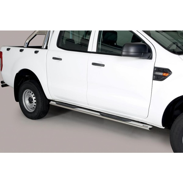 oválné boční nášlapy Misutonida se stupátky pro Ford Ranger / Ranger II P703, od r.v. 2012- / 2015- /2019- / 2022- , nerezové, 95x60mm