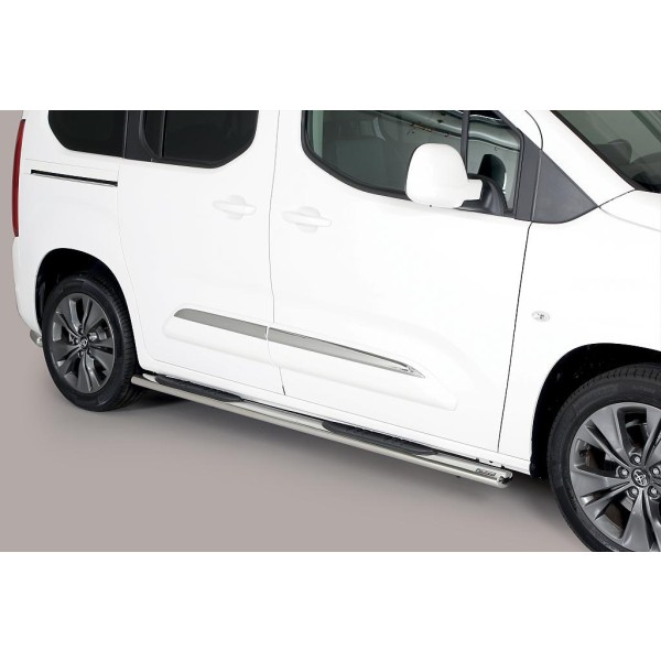 oválné boční nášlapy Misutonida se stupátky pro Toyota ProAce City Verso L1, od r.v. 2019-> , nerezové, 95x60mm, krátký rozvor L1