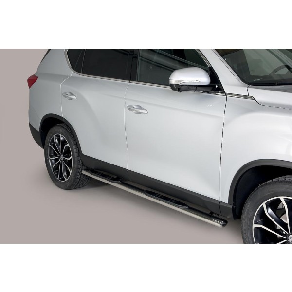 oválné boční nášlapy Misutonida se stupátky pro SsangYong Rexton II Y400, od r.v. 2018->>, nerezové, 95x60mm