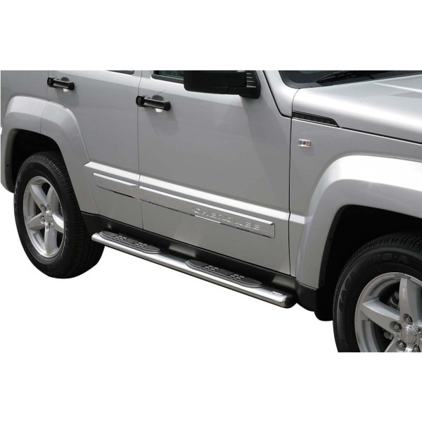oválné boční nášlapy Misutonida se stupátky pro Jeep Cherokee, r.v. 2008-2013, nerezové, 95x60mm