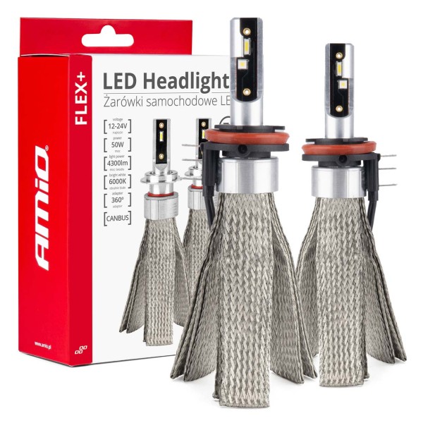 LED žárovky do auta FLEX+ H15 6000K 12V 24V Canbus
