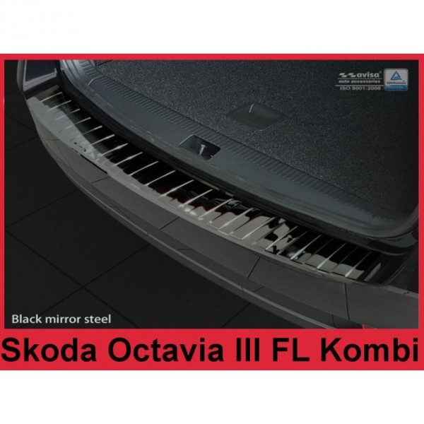 Škoda Octavia III combi facelift 16- - lišta hrany kufru černá leštěná