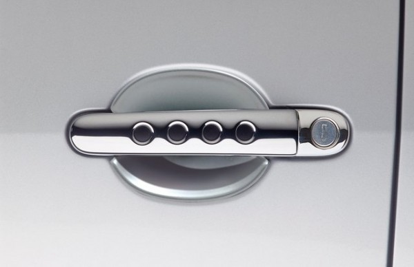 Škoda Roomster - Kryty pod kliky dveří - malé, sada 2 ks, ABS - design matný chrom