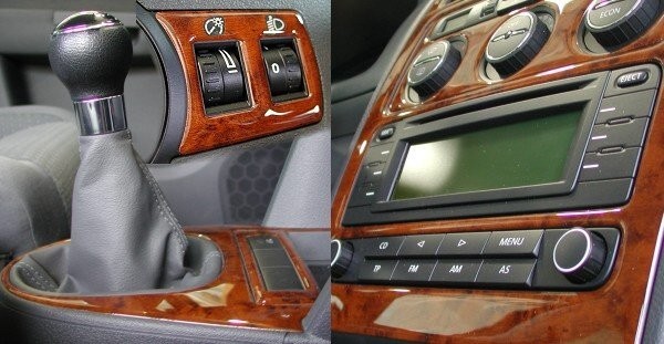 Škoda Superb - Dekor středového panelu - exkluzivní, dřevěný, mech. klima