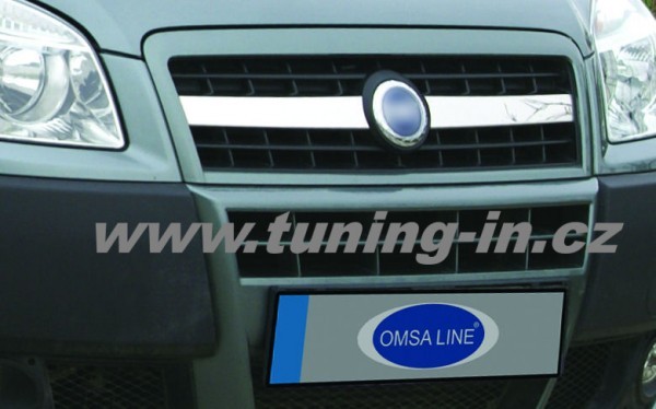 Fiat Doblo 06-09 - NEREZ chrom lišty přední masky - OMSA LINE