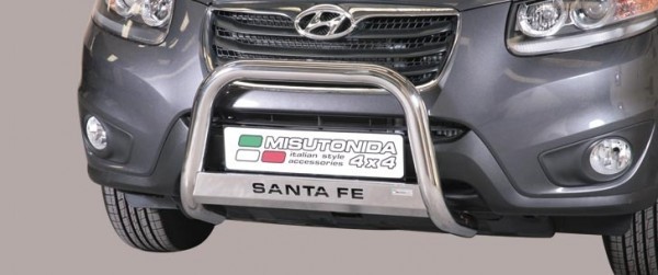 Hyundai Santa-Fe II FL - Nerezový přední ochranný rám 63mm II