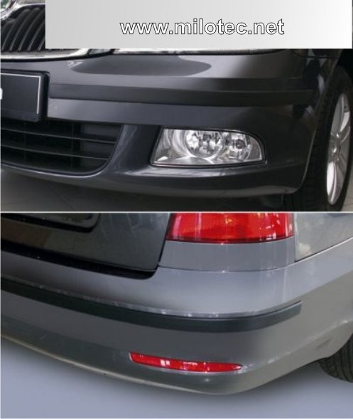 Škoda Octavia II facelift - Ochranné lišty předního a zadního nárazníku