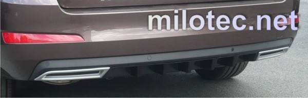 Škoda Octavia III limousine/combi 13-17 + facelift - Difuzor zadního nárazníku + koncovky výfuku, ABS černá metalíza