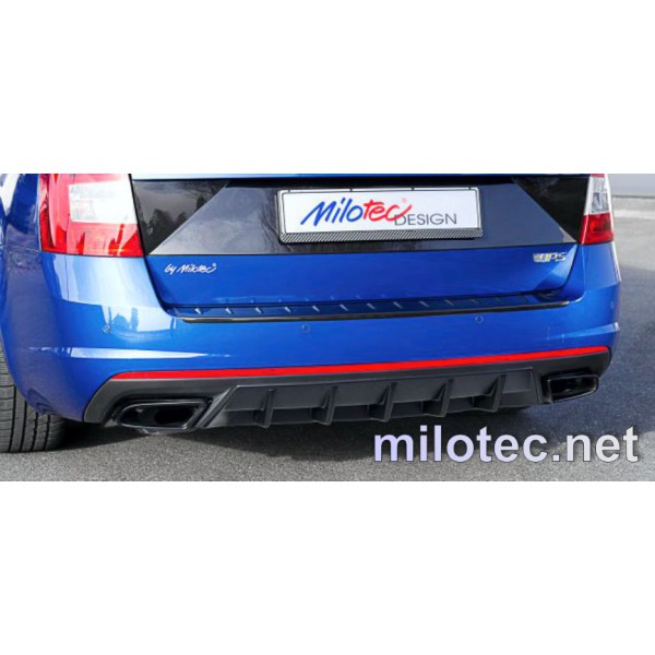 Škoda Octavia III RS 13-17 + Facelift   -  Difuzor zadního nárazníku, ABS černý s rastrem