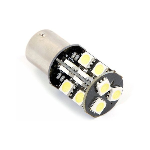 Žárovka - 19 SMD LED 12V Ba15S s rezistorem CAN-BUS ready bílá