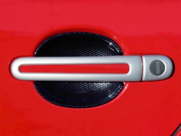 Škoda Fabia II - Kryty klik - oválný otvor, ABS stříbrný (4+4 ks dva zámky)