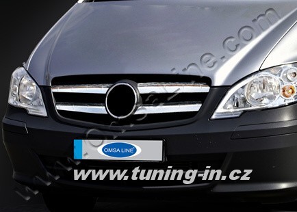 Mercedes Benz Vito W639 Facelift 2010+  NEREZ chrom lišty masky OMSA LINE