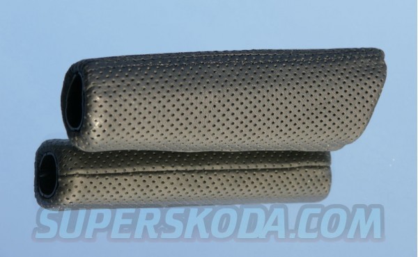 Škoda Superb II - Madlo ruční brzdy z perforované kůže černé a černě prošité