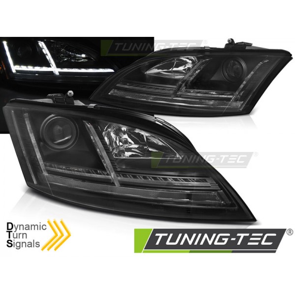 Audi TT 06-10 - přední černá světla s LED svícením a dynamickým blikačem