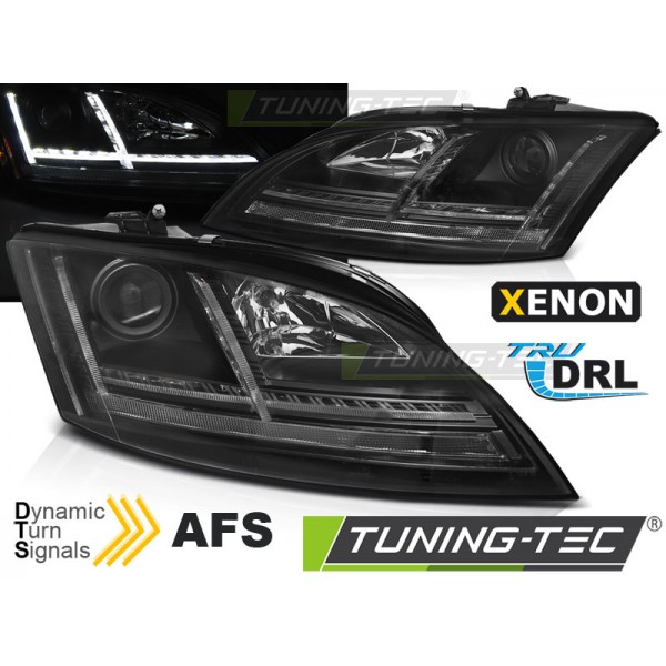 AUDI TT 06-10 8J - přední černé světla s LED denním svícením a dynamickým blinkrem pro xenon AFS