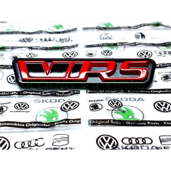 Škoda logo RS verze 2023 lakované, logo červená barva FK3, podklad mat