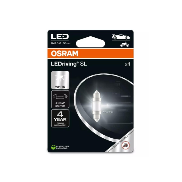 OSRAM LED autožárovky LEDriving SL C5W, délka 36 mm