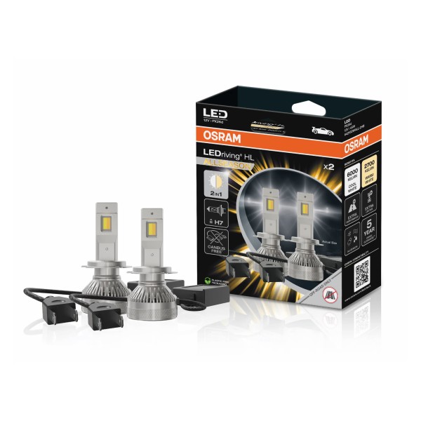 OSRAM LEDriving HL ALLSEASON LED autožárovky H7 s přepínatelnou barvou světla