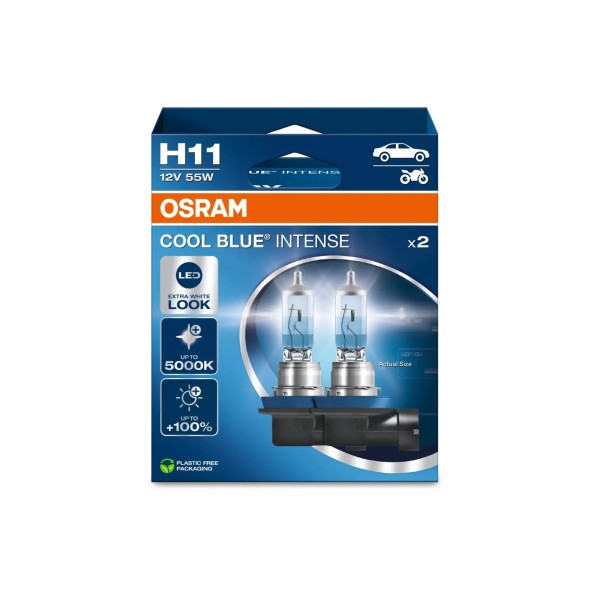 OSRAM COOL BLUE INTENSE NEXT GENERATION autožárovky H11 - bílé světlo 5000 K, 2 ks v balení