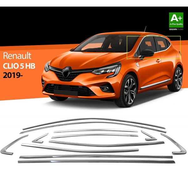 Nerez lišty kolem oken dveří Renault Clio V