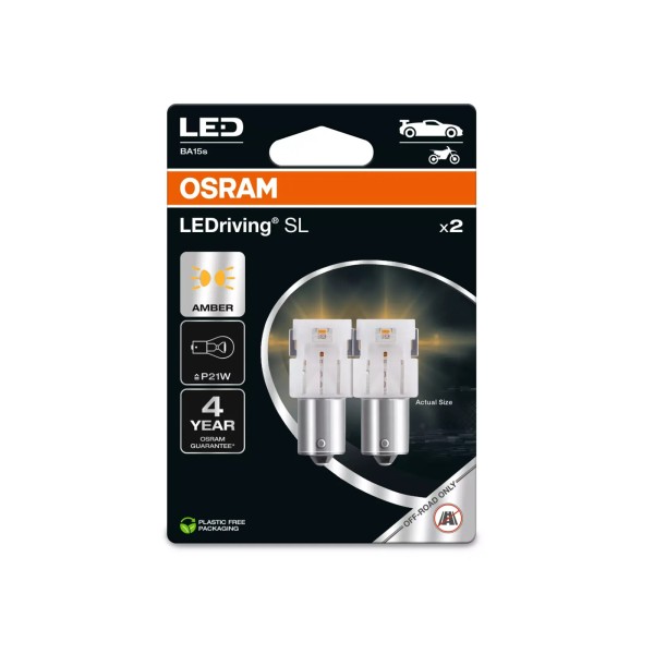 OSRAM LED autožárovky LEDriving SL BA15s, oranžová