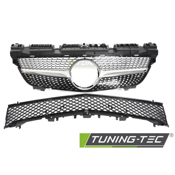 Mercedes SLK R172 2011-2015 - Přední maska DIAMOND STYLE stříbrná s chromem