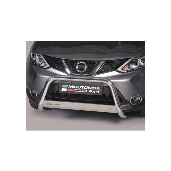 Nissan Qashqai II nerezový přední ochranný rám 63mm