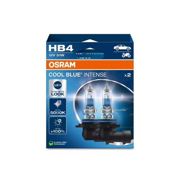 OSRAM COOL BLUE INTENSE NEXT GENERATION autožárovky HB4 - bílé světlo 5000 K, 2 ks v balení
