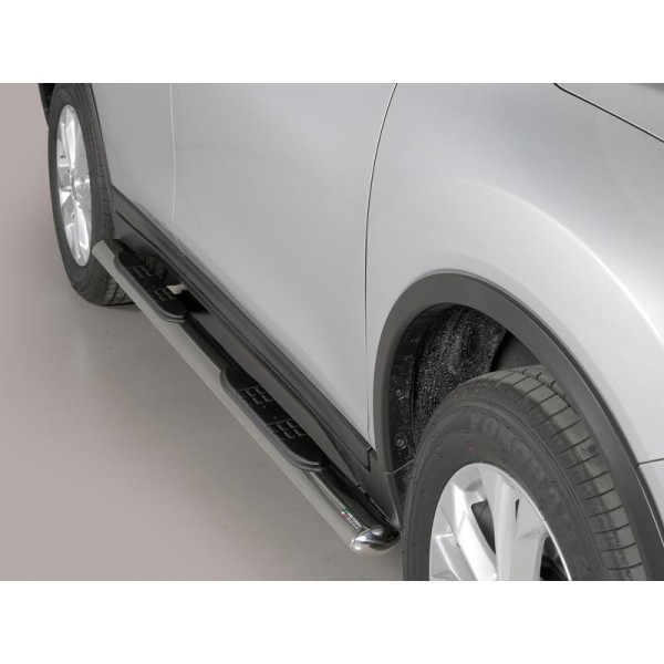  oválné boční nášlapy Misutonida se stupátky pro Nissan X Trail III, od r.v. 2015->, nerezové 