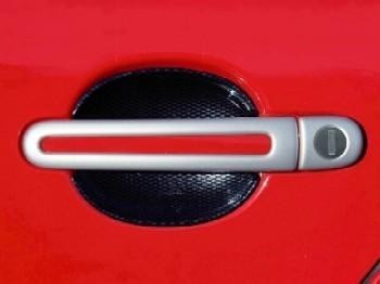 Škoda Fabia - kryty klik, oválný otvor, ABS stříbrný (4+4 ks, 2 zámky)