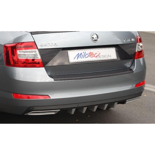 Škoda Octavia III limousine / combi 13-17 + FL - Difuzor zadního nárazníku s převleky, ABS černá metalíza