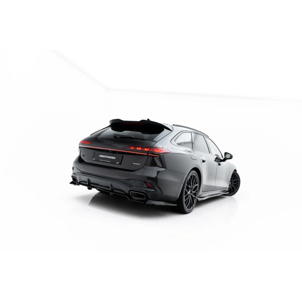 Audi A6 C9 S-Line benzín/hybrid, spoiler pod zadní nárazník v.3 s žebrováním a křidélkami, Maxton design