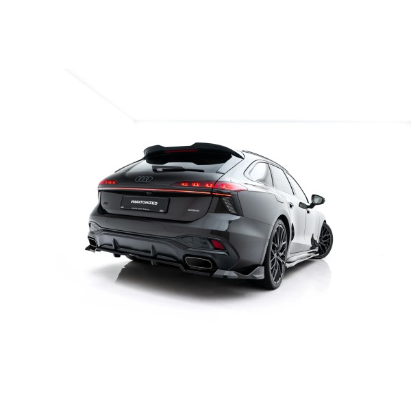 Audi A6 C9 S-Line benzín/hybrid, spoiler pod zadní nárazník v.4 s žebrováním a křidélkami, Maxton design