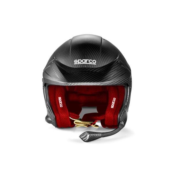 Karbonová helma Sparco FLUX RJ-i Carbon, s interkomem a homologací FIA, barva černo-červená