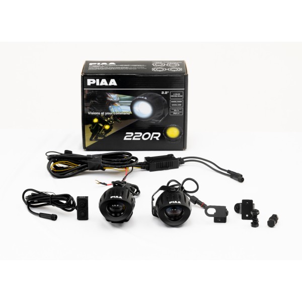PIAA 220R přídavné bílé/žluté (přepínatelné) dálkové kulaté LED světlomety o průměru 55 mm / 2,2
