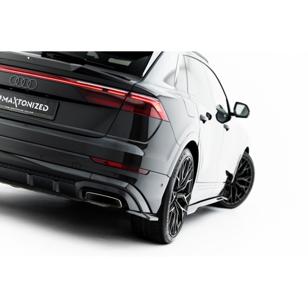 Audi Q8 S-Line Mk1 Facelift 2023-, karbonové boční difuzory pod zadní nárazník, Maxton Design