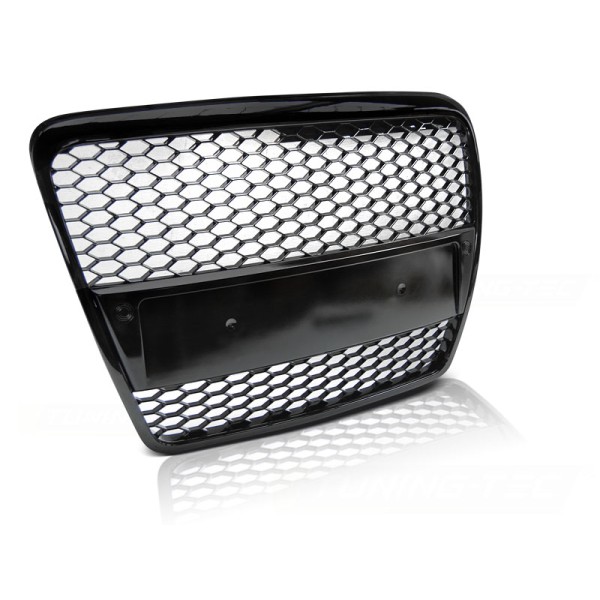 AUDI A6 (C6) RS-TYPE 04.04-08 GLOSSY BLACK - přední maska