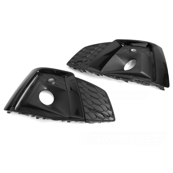 Audi A5 F5 S-Line 2019-2023 - Mřížky mlhových světel ČERNÉ LESKLÉ