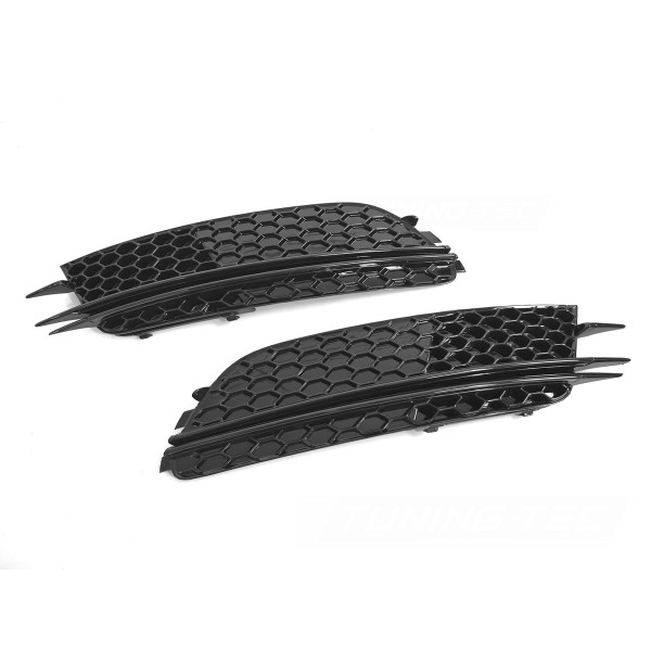 Audi A6 C7 2011-2014 - Mřížky mlhovek ČERNÉ LESKLÉ