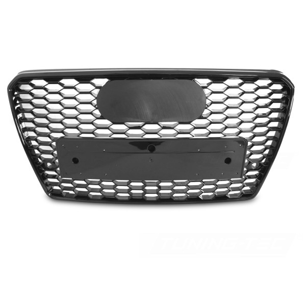 Audi A7 C7 4G 2010-2014 - Přední maska ČERNÁ LESKLÁ s PDC