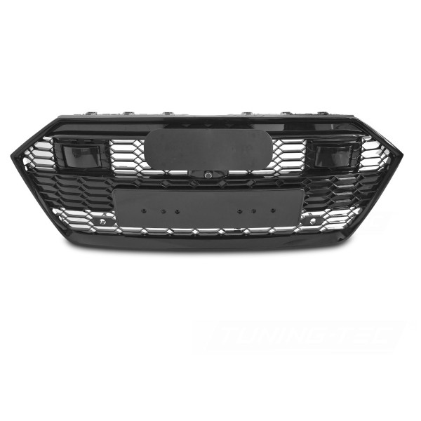 Audi A7 C8 4K 2018-2023 - Přední maska ČERNÁ LESKLÁ s PDC