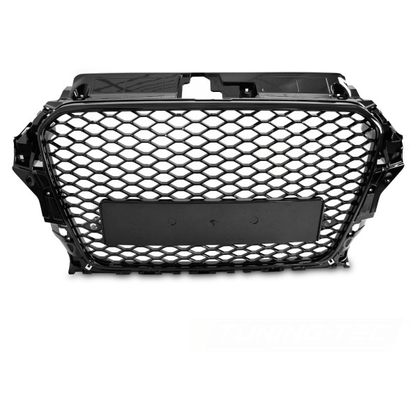 Audi A3 8V 2012-2016 - Přední maska ČERNÁ LESKLÁ s PDC